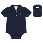 Boys Navy Blue Logo Babysuit Gift Set, 1, hi-res