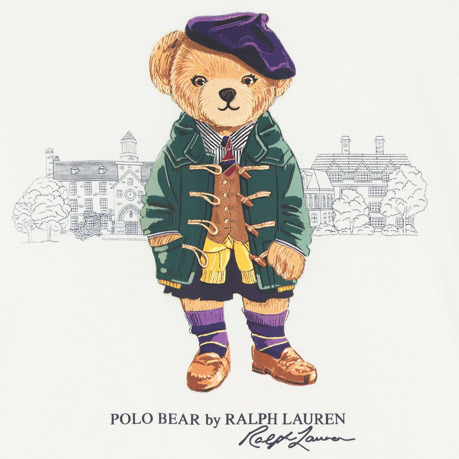 Girls White Polo Bear T-Shirt, 2, hi-res