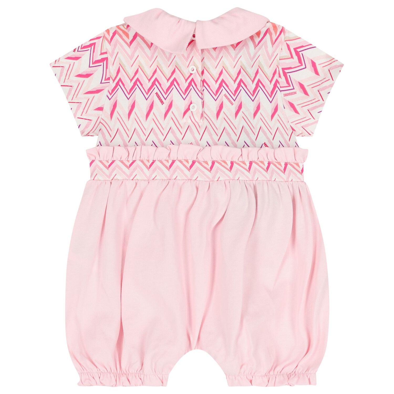 Baby Girls Pink Zigzag Logo Romper, 1, hi-res