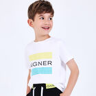 Younger Boys White Logo T-Shirt, 1, hi-res