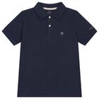 Boys Navy Blue Logo Polo Shirt, 1, hi-res