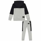 Boys Grey & Black Logo Tracksuit, 1, hi-res