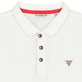 Boys White Logo Polo Shirt