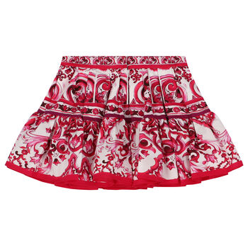 Girls Pink & Ivory Majolica Skirt