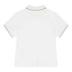 Baby Boys White & Beige Logo Shorts Set, 1, hi-res