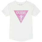Girls White Logo T-Shirt, 2, hi-res