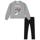 Girls Grey & Black Leggings set, 1, hi-res