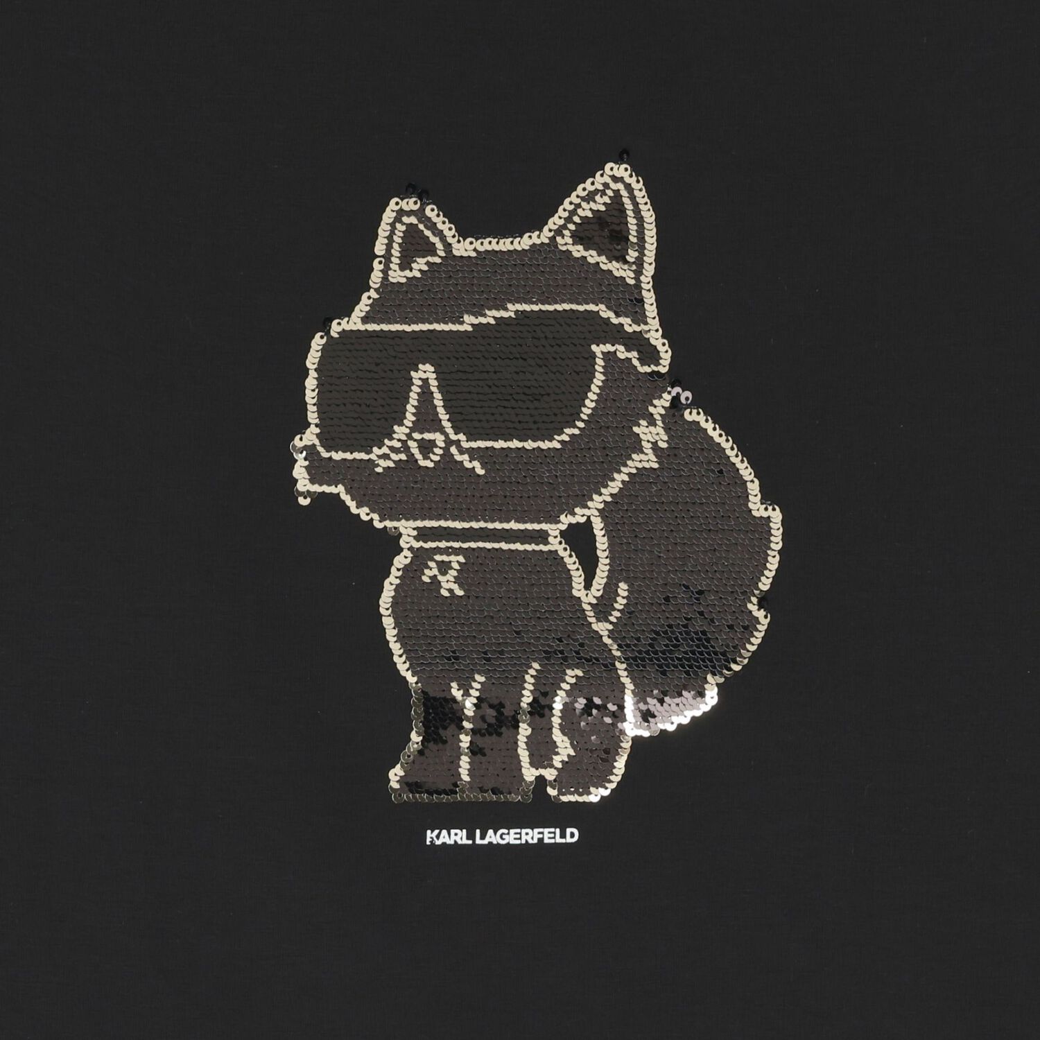 Girls Black Choupette Sequins T-Shirt, 1, hi-res