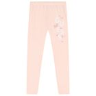 Girls Pink Logo Butterfly Leggings, 1, hi-res