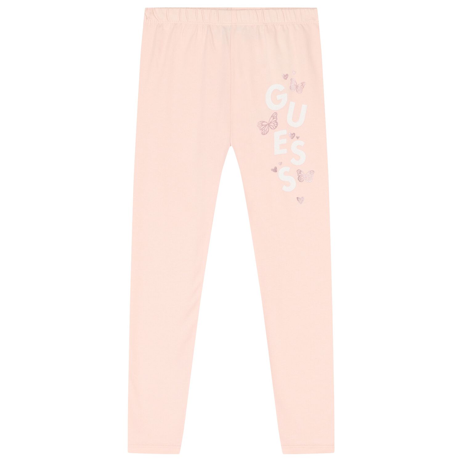Girls Pink Logo Butterfly Leggings, 1, hi-res image number null