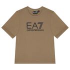 Boys Beige Logo T-Shirt, 3, hi-res