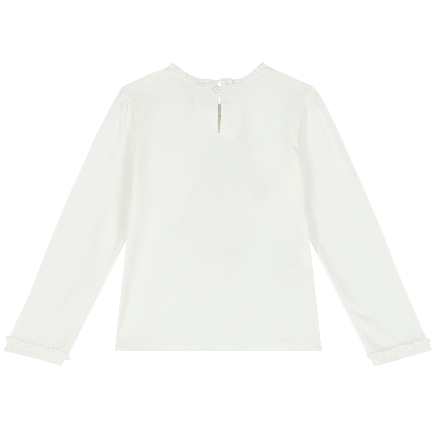 Girls Ivory Long Sleeve Top, 3, hi-res