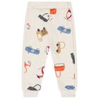 Younger Boys Ivory Joggers, 1, hi-res