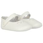 Baby Girls White Leather Pre Walker Shoes, 3, hi-res