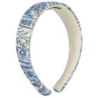 Girls Ivory & Blue Headband, 1, hi-res