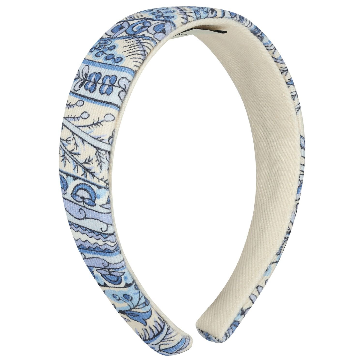 Girls Ivory & Blue Headband, 1, hi-res