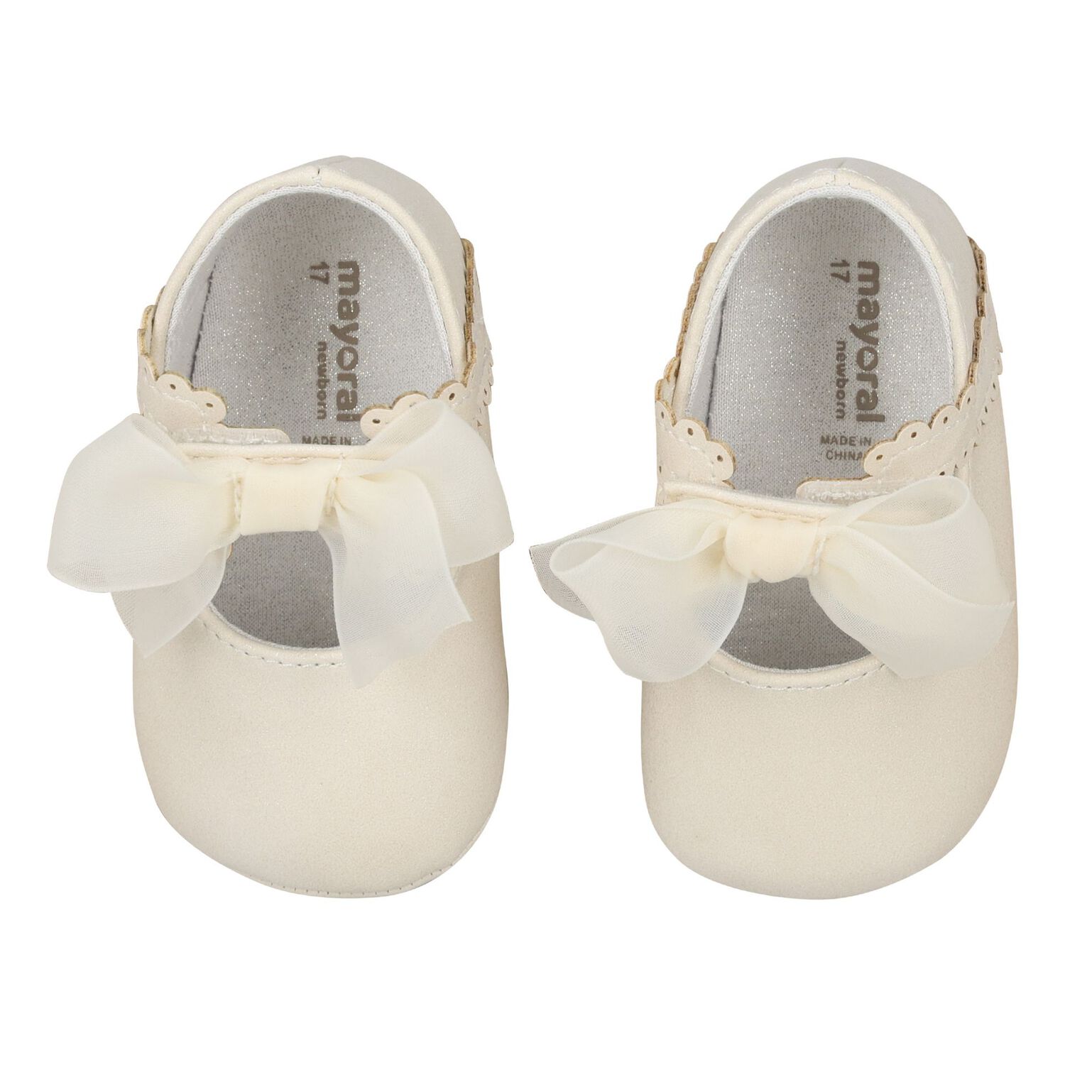 Baby Girls Ivory Bow Pre Walker Shoes, 3, hi-res