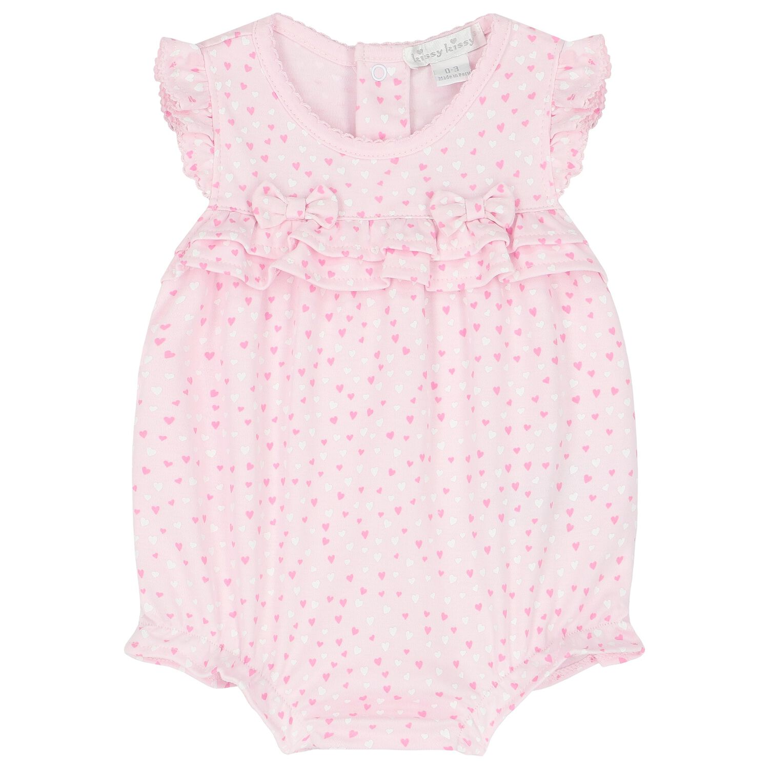 Baby Girls Pink Hearts Bodysuit, 1, hi-res
