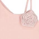 Girls Pink Rose Applique Top, 3, hi-res