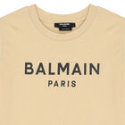 Boys Beige Logo T-Shirt, 1, hi-res