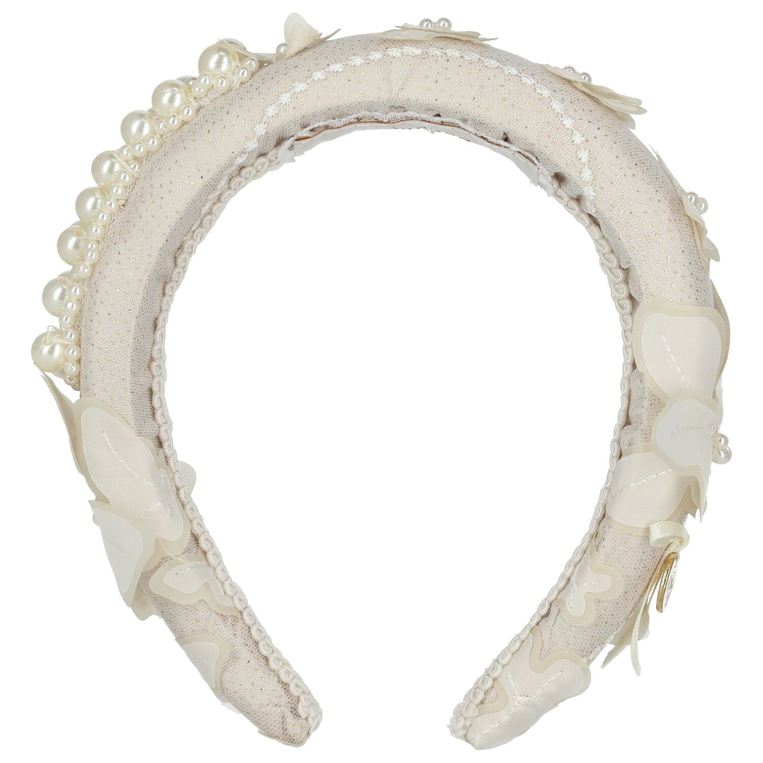 Girls Ivory Pearl Headband, 1, hi-res