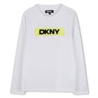 Boys Mini Me White Logo Long Sleeve Top, 1, hi-res