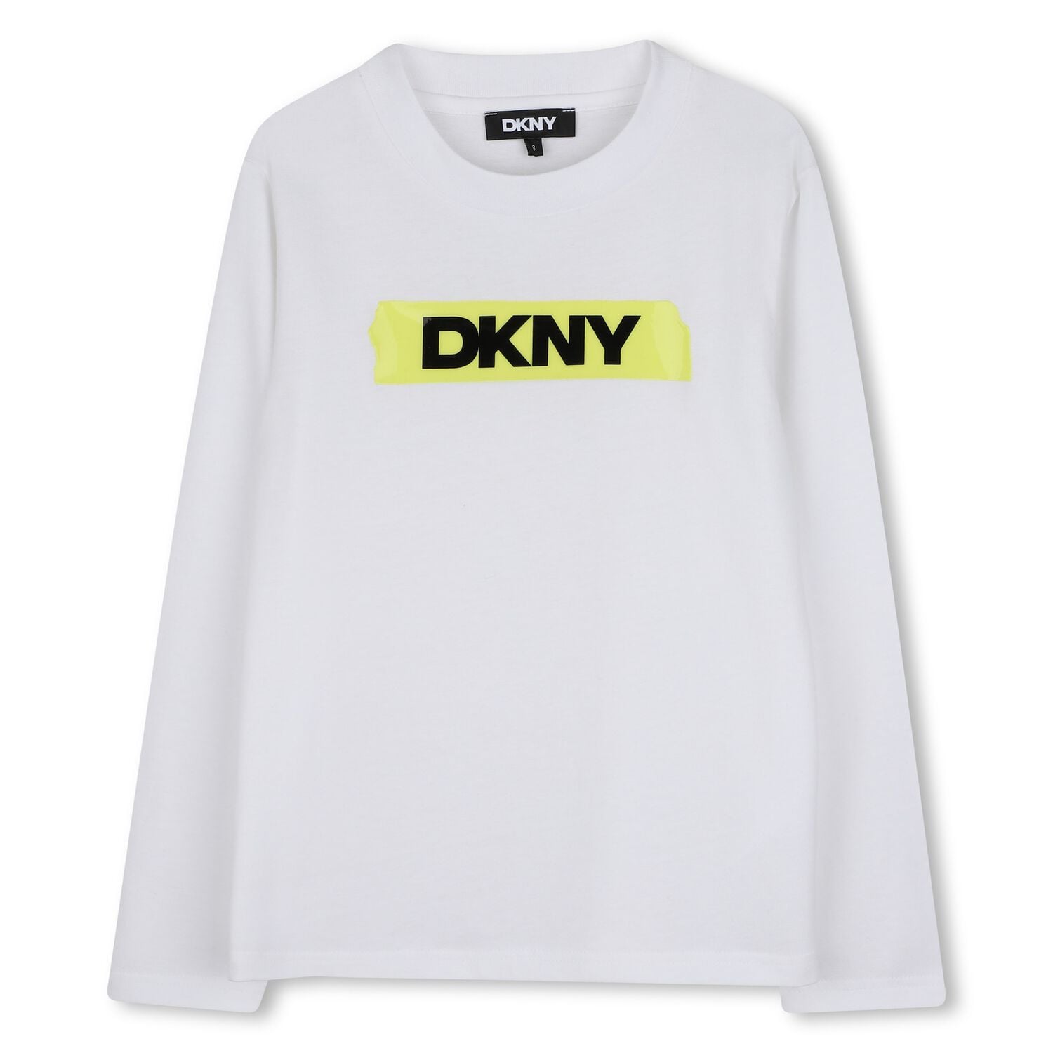 Boys Mini Me White Logo Long Sleeve Top, 1, hi-res