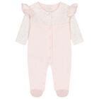 Baby Girls Pink Floral Babygrow, 1, hi-res
