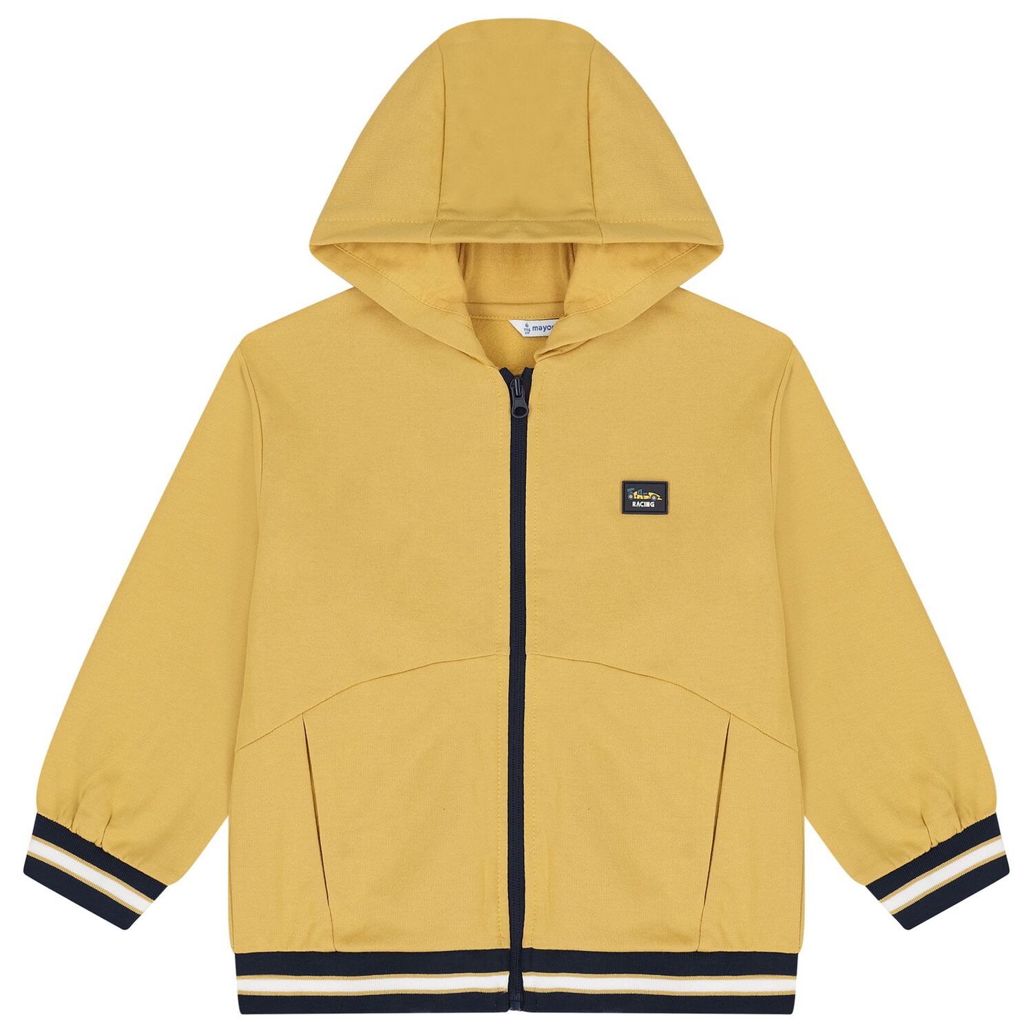 Boys White, Yellow & Navy Blue Racing Car Tracksuit ( 3 Piece ), 3, hi-res