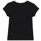 Girls Black Teddy Logo T-Shirt, 2, hi-res