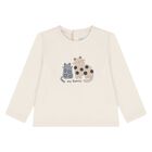 Younger Girls Ivory, Beige & Grey Cat 3 Piece Leggings Set, 3, hi-res