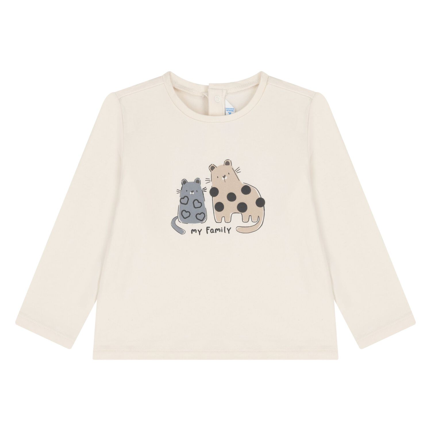 Younger Girls Ivory, Beige & Grey Cat 3 Piece Leggings Set, 3, hi-res