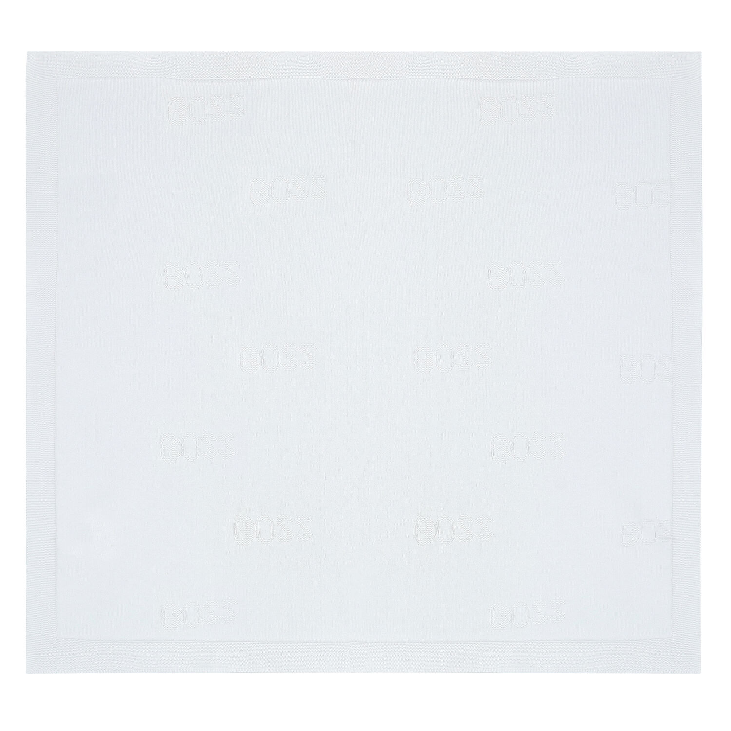 White Logo Knitted Baby Blanket, 2, hi-res
