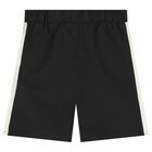 Boys Black Logo Shorts, 1, hi-res