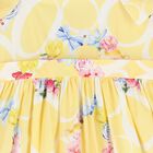 Girls Yellow Floral Dress, 1, hi-res