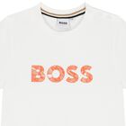 Younger Boys White & Rust Orange Shorts Set, 1, hi-res