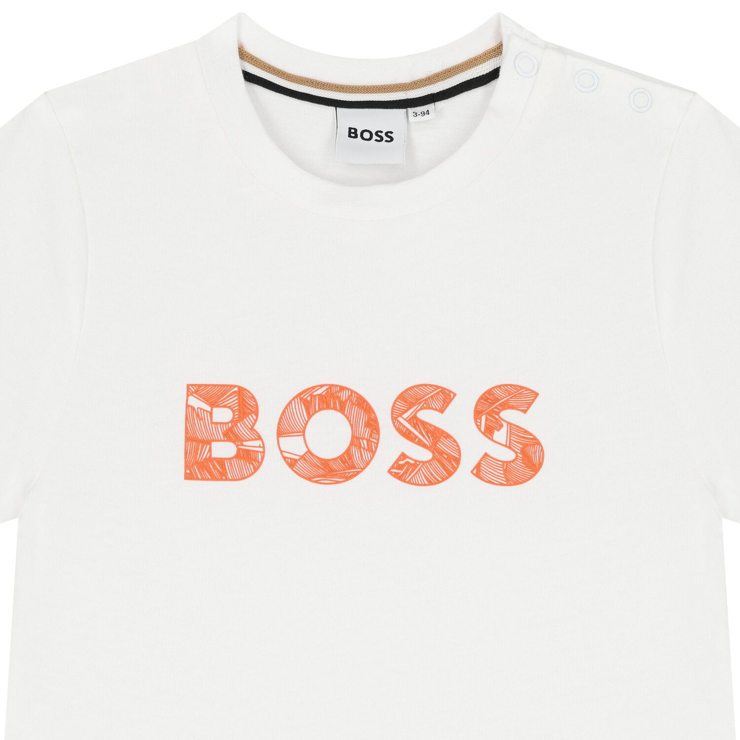 Younger Boys White & Rust Orange Shorts Set, 1, hi-res