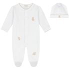 White Teddy Bear Babygrow Gift Set, 1, hi-res