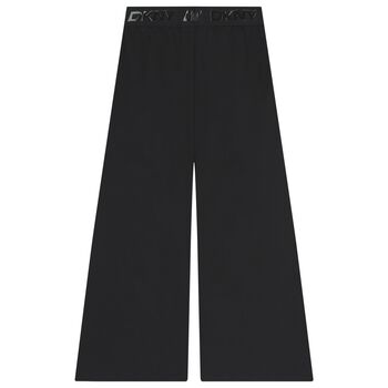 Girls Black Logo Trousers