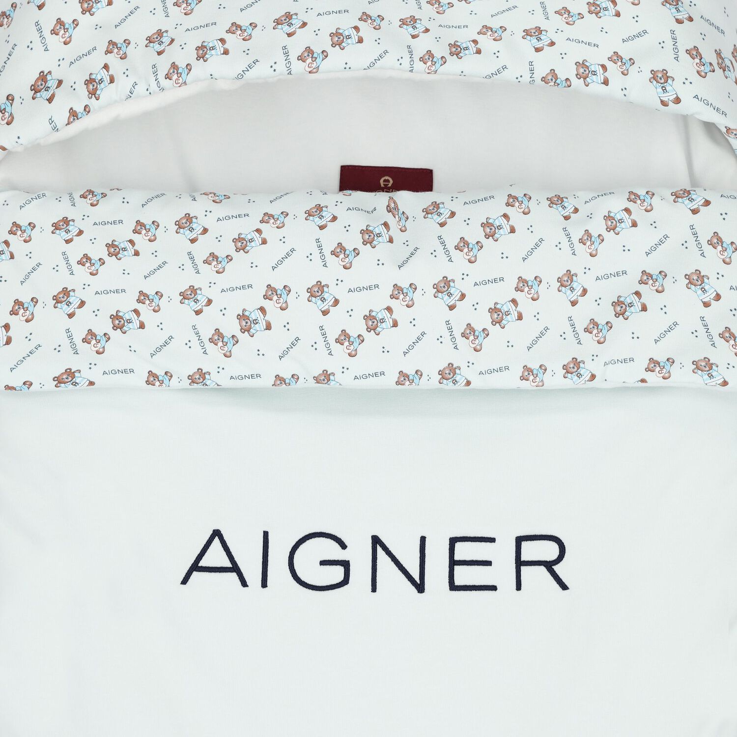 Baby Boys Blue & White Teddy Bear Logo Nest, 1, hi-res