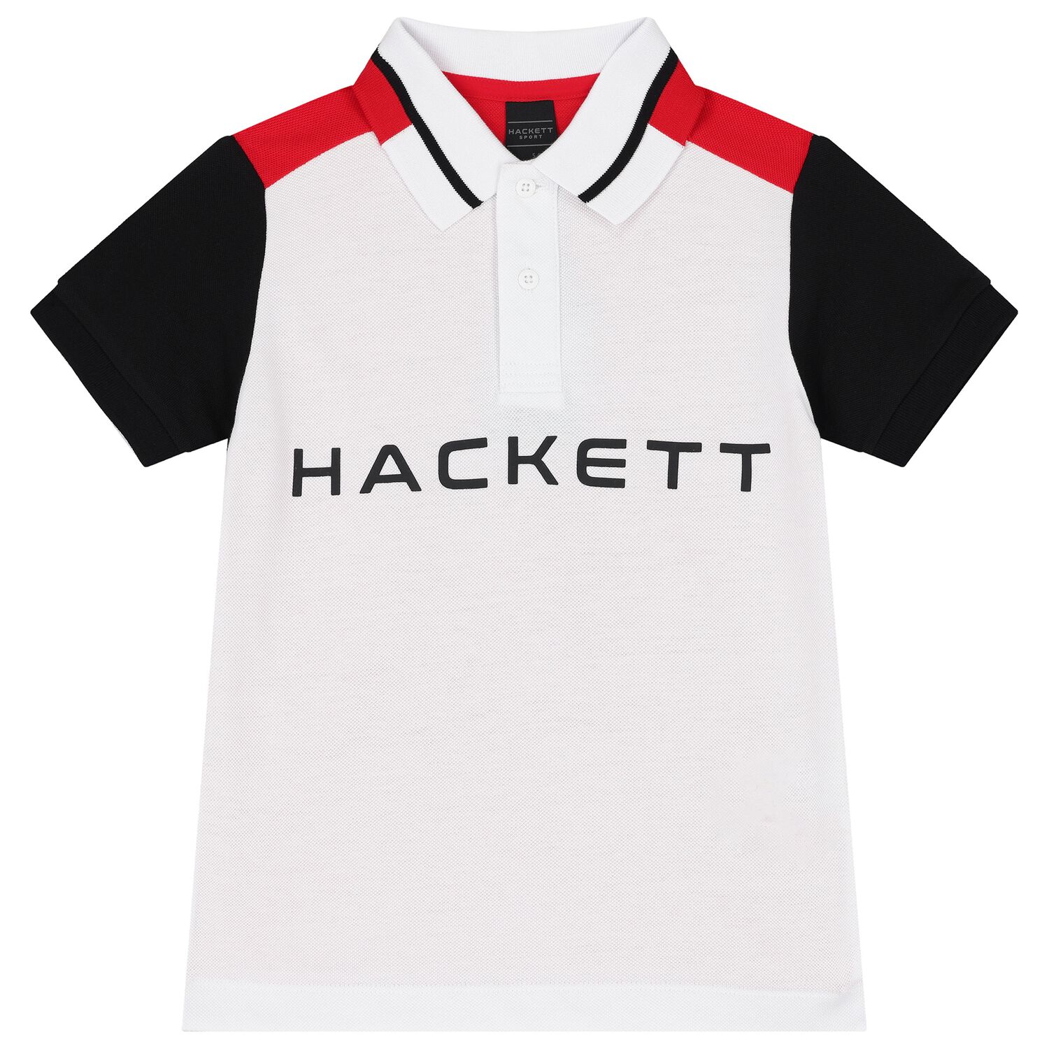 Boys White & Red Logo Polo Shirt, 2, hi-res image number null