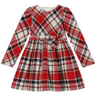 Girls Red Tartan Dress, 1, hi-res
