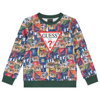 Boys Multi-Coloured Teddy Bear Logo Sweatshirt