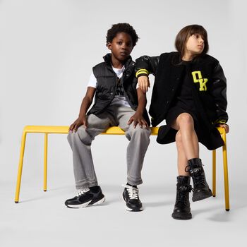 Girls Mini Me Black Logo Dress