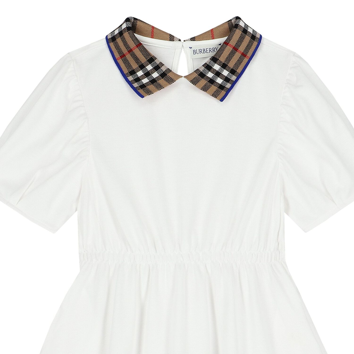 Girls White Check Polo Dress, 1, hi-res image number null