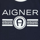 Younger Boys Navy Logo T-Shirt, 3, hi-res