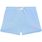 Girls Blue Logo Shorts, 2, hi-res