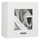 Baby Boys White Logo Sandals, 1, hi-res