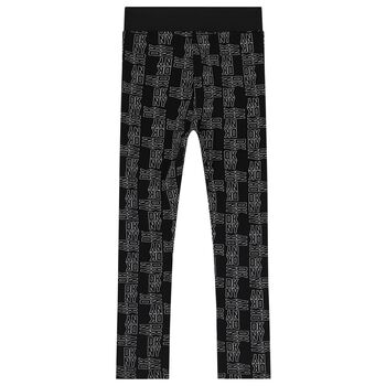 Girls Black Logo Leggings, 1 Girls Black Logo Leggings