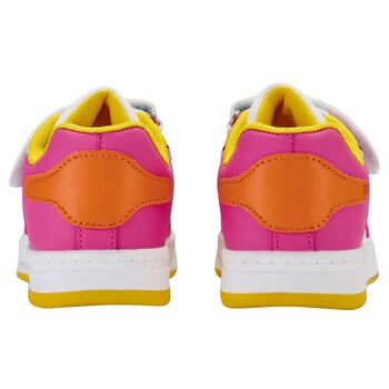 Girls White & Pink Heart Trainers